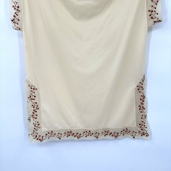 vintage 60s VANITY FAIR 2 piece pajama set sheer embroidered lounge sleep XS S - Picture 6 of 16